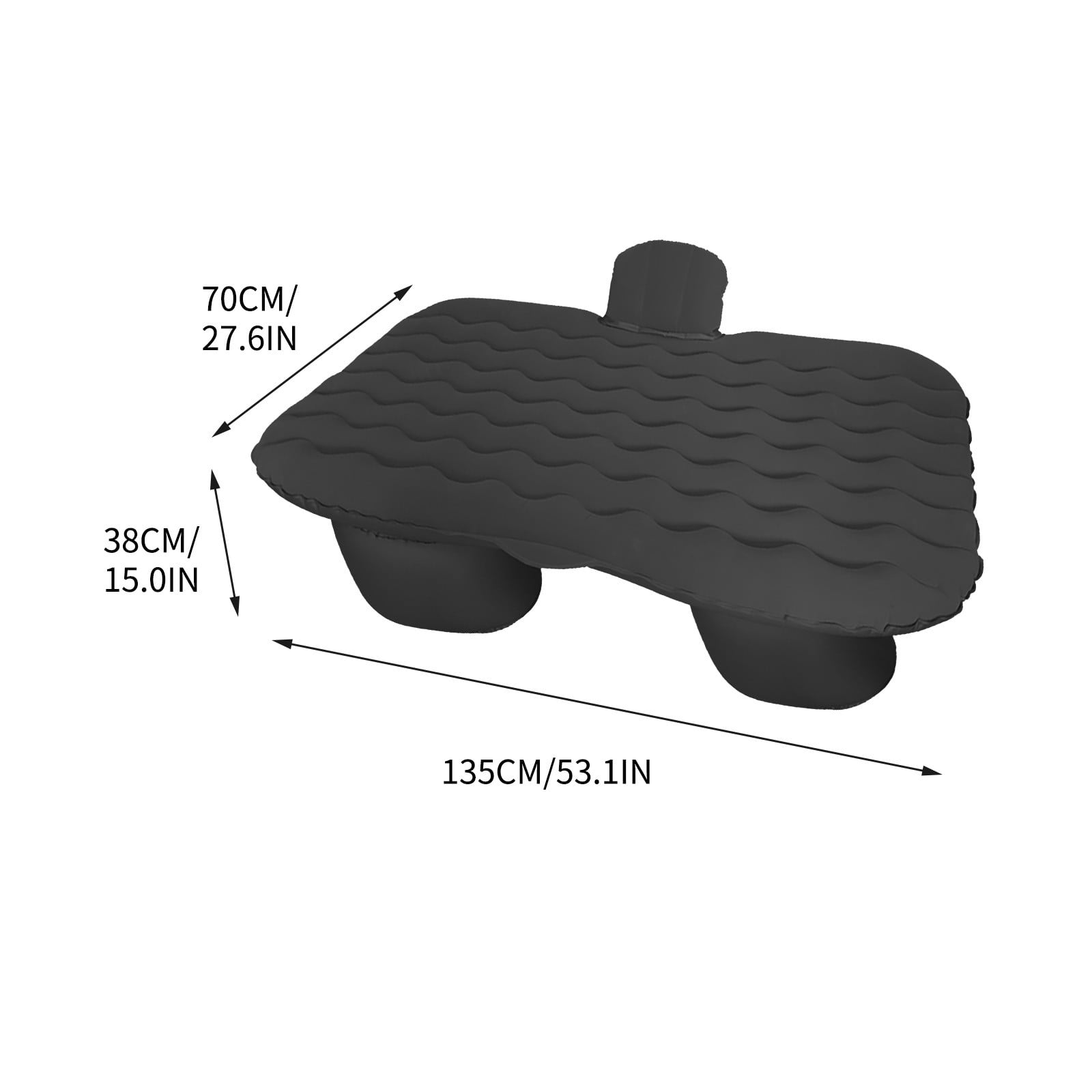 Inflatable Car Bed for Rear Seat with Anti-Fall Design and Double-Layer Leak-Proof Valve, Full-Size Travel Mattress with Pump Pillow for Road Trips Camping Family Use