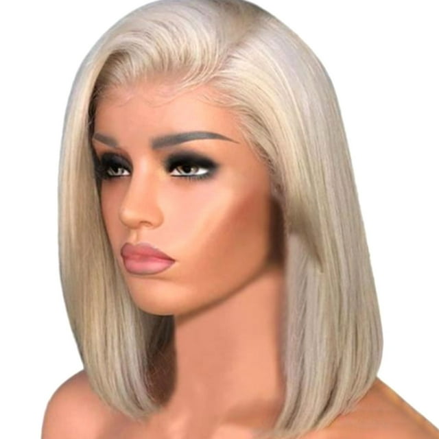 Blonde Lace Front Human Hair Wigs with Baby Hair Short Human Hair Wigs Transparent Lace Front Wig Bob Wig Remy