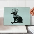 thumbnail image 2 of Occult Cutting Board, Vintage Egyptian Cat Sphinx Eastern Design Art Print, Decorative Tempered Glass Cutting and Serving Board, Small Size, Black Grey, by Ambesonne, 2 of 5