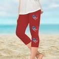 thumbnail image 2 of ZACPNCV Girls Athletic Capri Leggings Independence Day Print High Waist Kids Leggings Athletic Sports Workout Dance Tights Cropped Pants Red 8-9 Years, 2 of 9