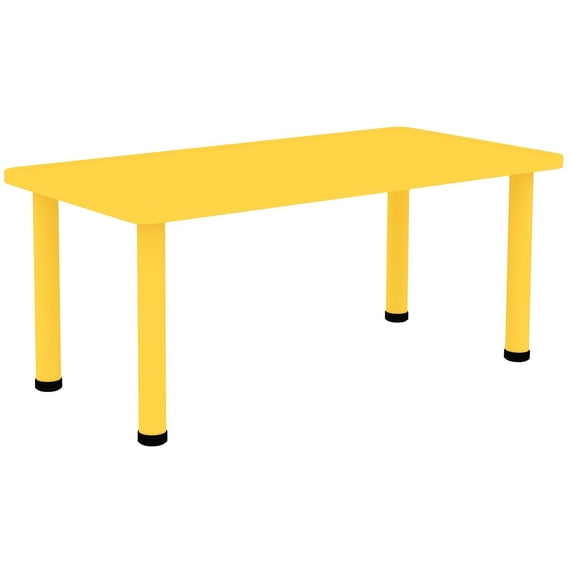 Homelala - Yellow - Kids Table - Height Adjustable 18.25" - 19.25" Rectangle Shape Child Plastic Activity Table