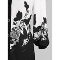 thumbnail image 3 of Botón más Tamaño Hasta la mariposa de la blusa de manga larga Imprimir Rosegal Suéteres Cárdigans, 3 of 5
