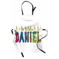 thumbnail image 1 of Daniel Apron Grooving Cheerful Male Name with Happy Occasion Birthday Theme Bite Marked Cake, Unisex Kitchen Bib Apron with Adjustable Neck for Cooking Baking Gardening, Multicolor, by Ambesonne, 1 of 3