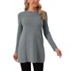 thumbnail image 1 of Vestido de suéter de otoño e invierno para mujer INSPIRE CHIC, con cuello redondo, manga larga, suéter tunic oversize, top suelto de pullover en forma de A, color gris, 1 of 6