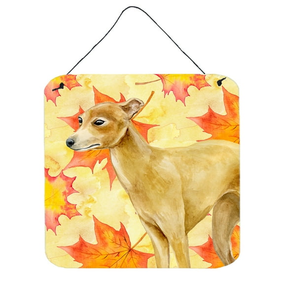 Italian Greyhound Fall Wall or Door Hanging Prints Yellow