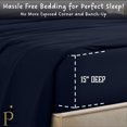 thumbnail image 4 of PRATYUX Split Head Queen Sheet Set - 1000-Thread Count 100% Egyptian Cotton - 4-PC Set - 15" Deep Pockets - 34" Split, Navy Blue Solid, 4 of 7