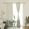 thumbnail image 1 of Quality Home Faux Silk Colorblock Blackout Curtain - Ivory/Grey - 52"W x 84"L (Single Panel), 1 of 5