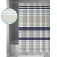 thumbnail image 3 of Shower Curtain Bathroom Set Classic Stripes Retro Waterproof Fabric Shower Curtains with Grommets&Hooks Blue Beige White Privacy Bath Curtain for Bathtub 36x72in, 3 of 7