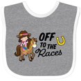 thumbnail image 3 of Inktastic Off to the Races with Cowgirl on Horse Girls Baby Bib, 3 of 4