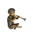 thumbnail image 2 of Nifao Boy Playing Flute Outdoor Fountain Statue, Bronze Garden Water Feature Sculpture for Patio & Yard – Outdoor Garden Decor Sculpture, 7"L x 11"W x 14"H, 2 of 13