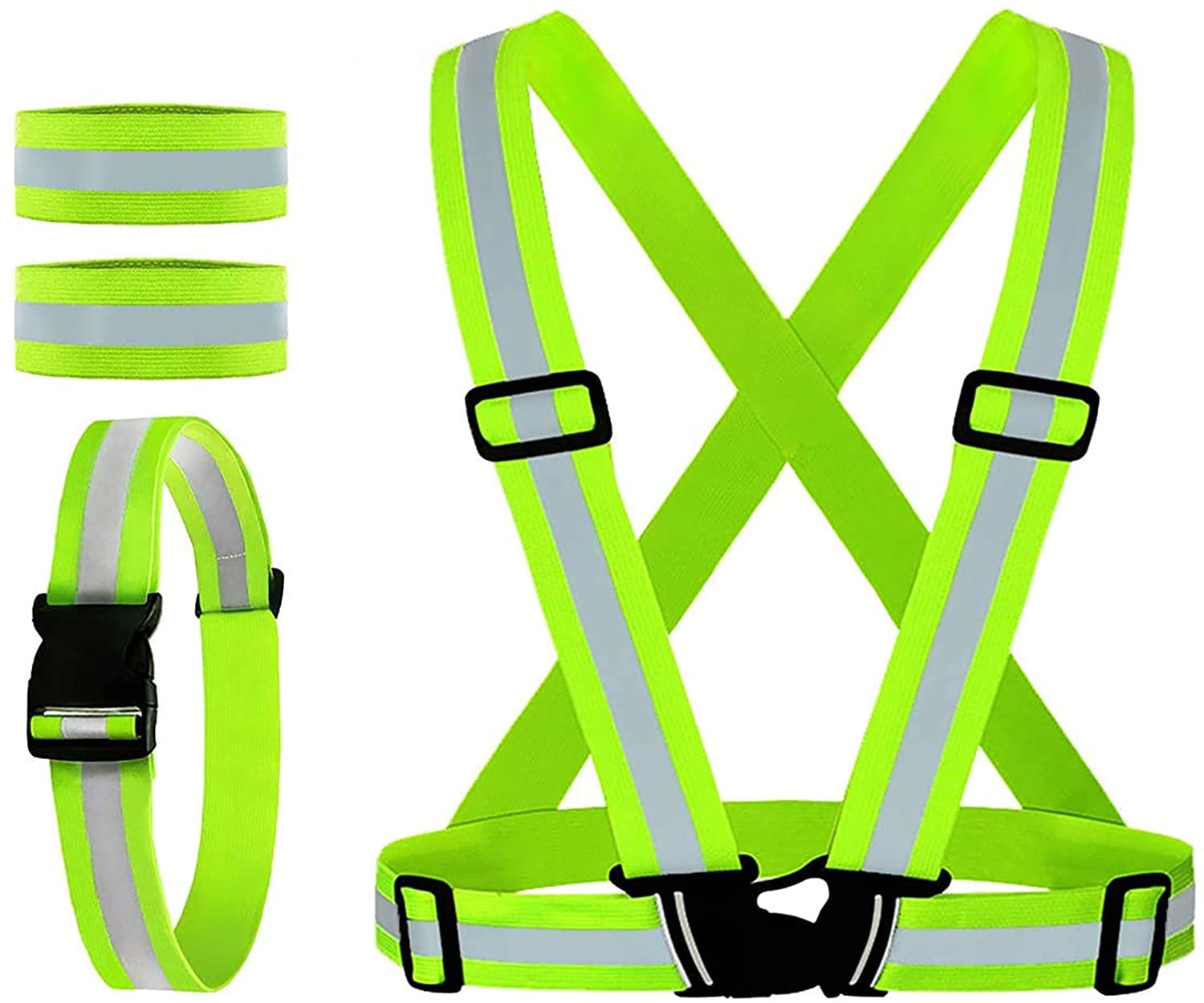 Reflective Vest, Reflective Glow Belt with 2Pack Reflector Armbands