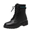 thumbnail image 2 of Autumn And Winter Lace-up Short Boots Round-toe Flat-bottom Lace-up Plus Velvet Warm Boots Round-toe, 2 of 2