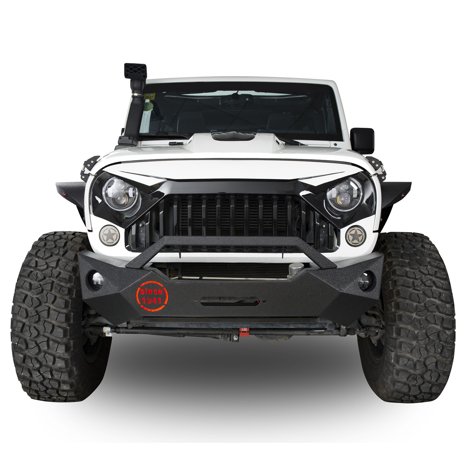 EYOUHZ Front Steel Bumper With Built-in Winch Plate For 2007-2018 Jeep Wrangler JK/JKU Unlimited