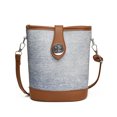 thumbnail image 5 of Bolso de cubo informal sencillo para mujer 2025, versión coreana de la nueva tendencia, bolso de hombro con costuras de mezclilla, bolso de mujer de moda de nicho, 5 of 5