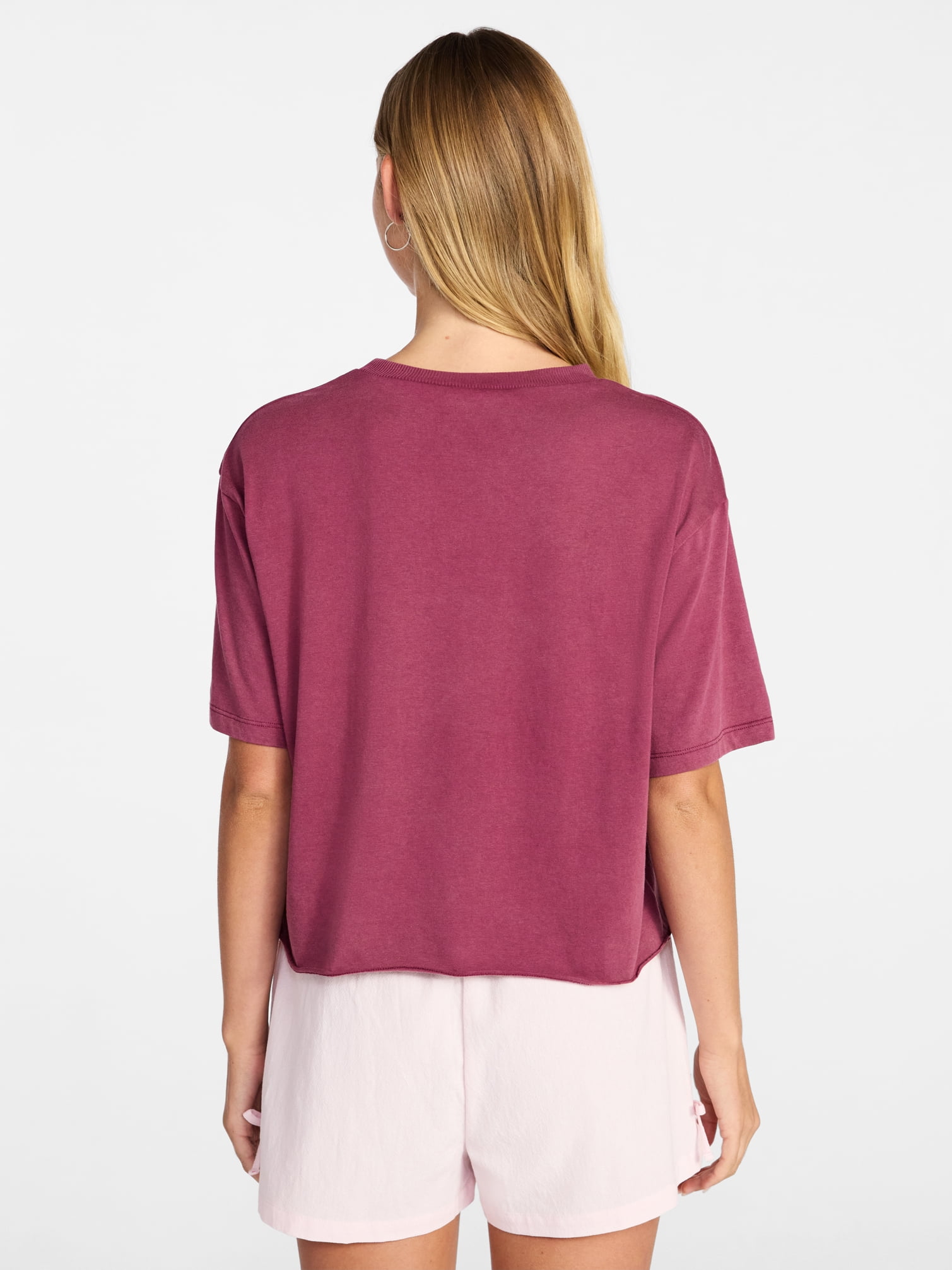 No Boundaries Boxy Cropped Graphic Tee, Women's XXS-XXL