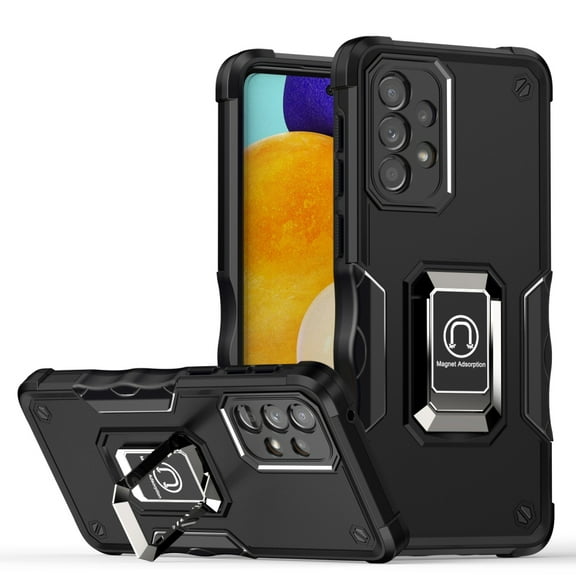 Case for Samsung Galaxy A33 5G Hybrid Hard PC TPU Bumper with Magnetic Ring Stand Holder Military-Grade Drop Protection Cover for Galaxy A33 5G by Xcell - Black