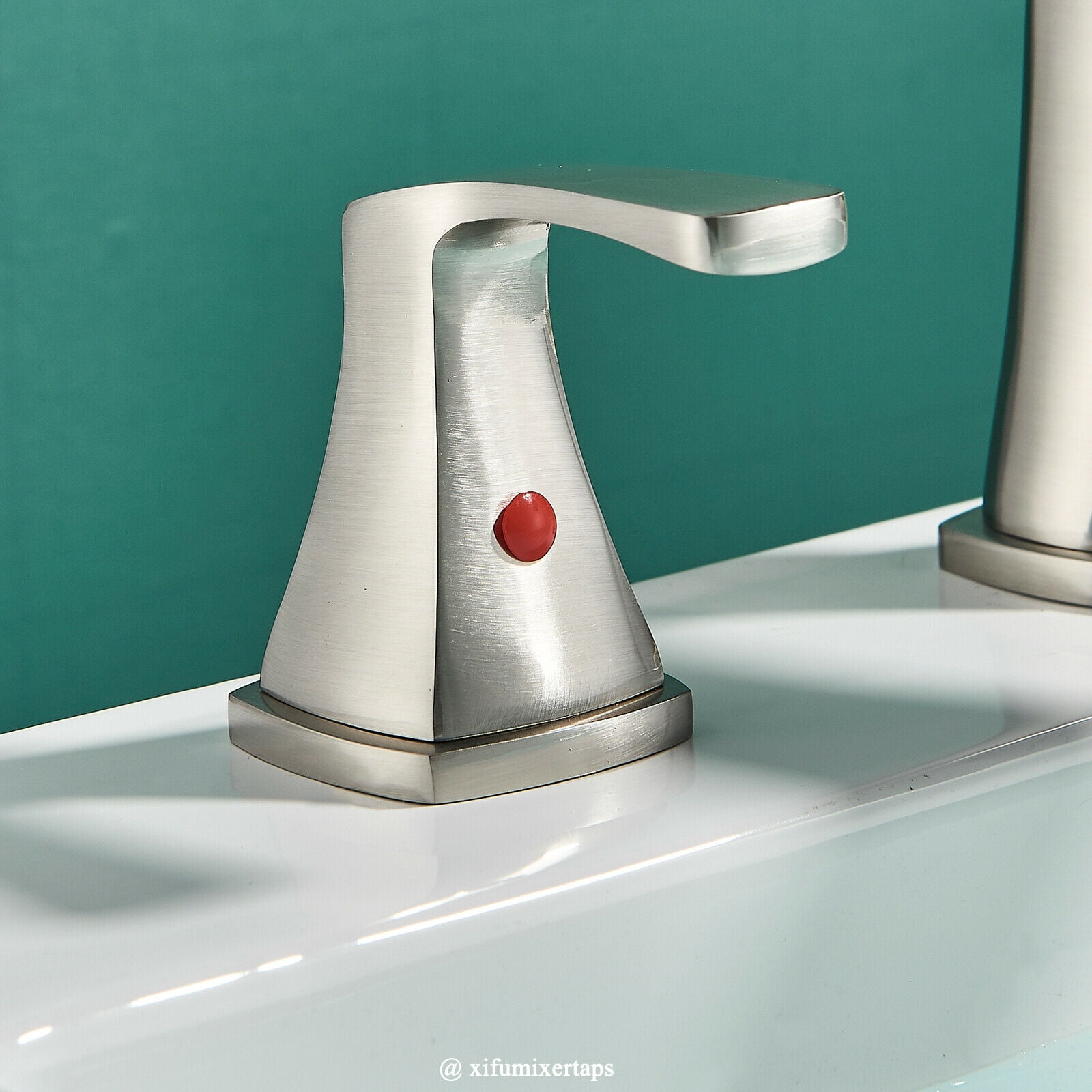 Zovajonia 8 Widespread Waterfall Bathroom Sink Faucet 3 hole Vanity Mixer Brushed Nickel