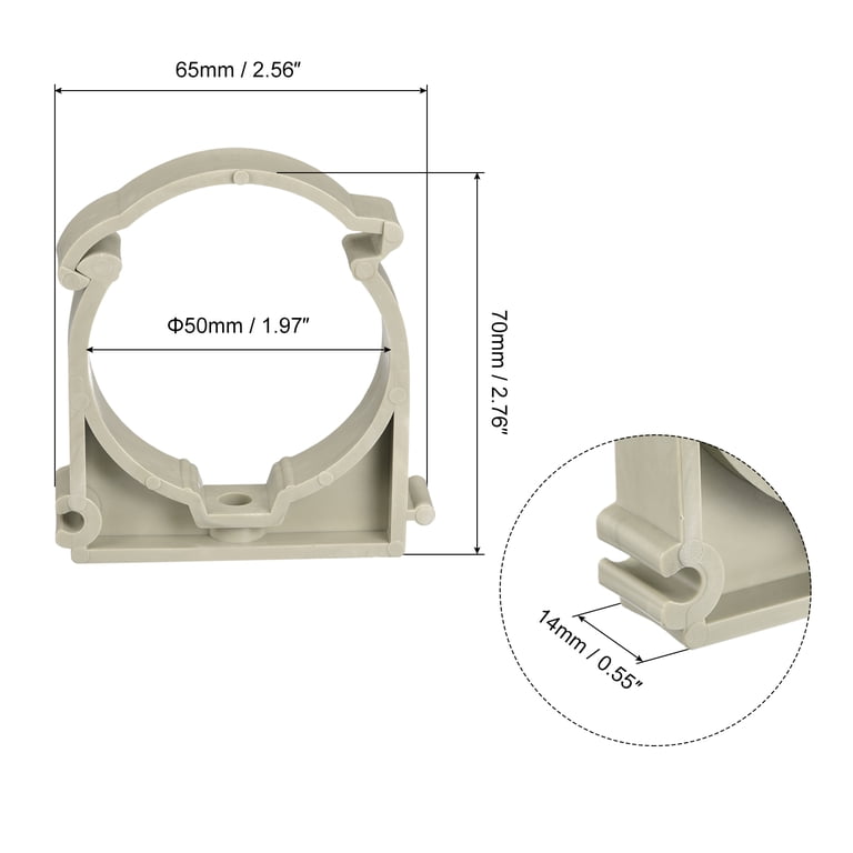 2 Inch Pipe Hangers Chunful 50 Pack 2 Inch Pipe Clamps - White PVC U ...
