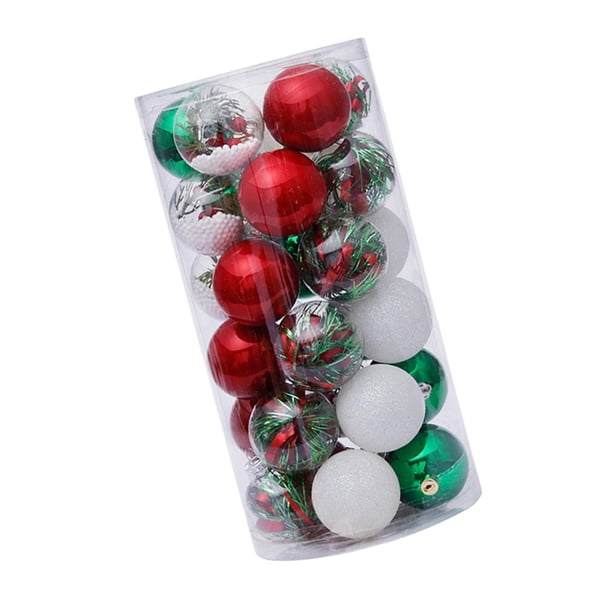 30 Uds Adornos de Bolas de Navidad BLESIY Decoración colgante para Navidad proyectos de bricolaje Rojo Verde Blanco