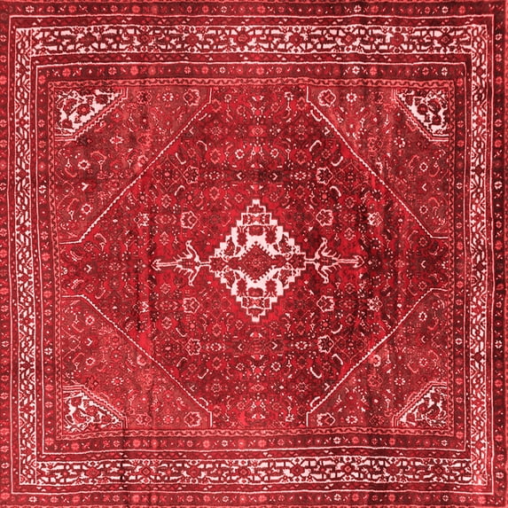 Ahgly Company Indoor Square Persian Red Traditional Area Rugs, 5' Square