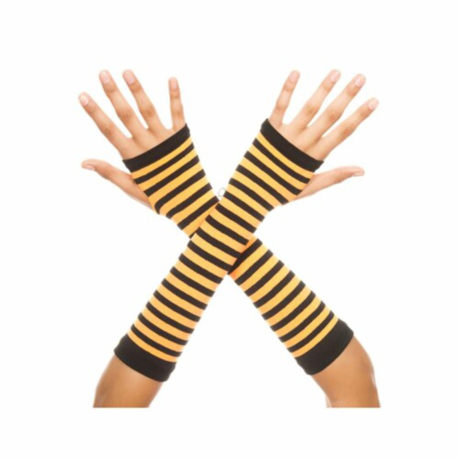 Opaque stripes arm warmer 422-BLACK-NGREEN - Walmart.com