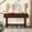 Cherry, variant on Noble House Ernestine Console Table, Pine Wood Frame with Drawers and Shelf, Half Moon Entryway Table, Cherry
