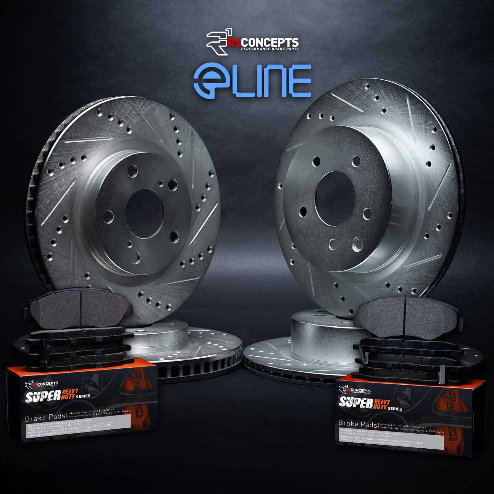 R1 Concepts Front Rear Brakes and Rotors Kit |Front Rear Brake Pads| Brake Rotors and Pads| Super Duty Brake Pads and Rotors| Brake Shoes WGXN2-40222