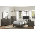 thumbnail image 5 of Contemporary Twin Bed - Dark Gray Faux Leather Headboard, Wood Frame, 42"x78.5", Modern Bedroom Furniture. Button-tufted, Stylish Design., 5 of 6