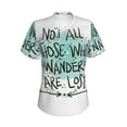 thumbnail image 2 of Uemuo Not All Who Wander Are Lost1 Printed Women's Classic V-Neck T-Shirt - Soft, Breathable, Moisture-Wicking, Perfect for Casual, Office, Travel, and Everyday Wear-Large, 2 of 5