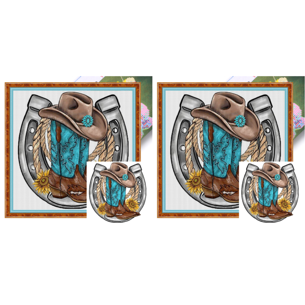 Hilo Algodón Ecológico Bordado Zapatos Estampados 11CT Punto Cruz Flores 45x45cm