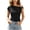 Black, variant on EazyTech Women Casual Solid Color One Shoulder Asymmetric Slim Fit Top