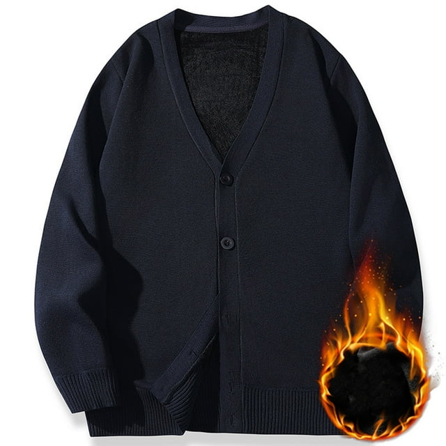 Mceream Mens V Neck Sweater Long Sleeve Button Down Open Front Cardigans Long Sleeve Casual Basic Relaxed Fit Sweaters Comfortable Fall Winter Knit Sweater Plus Size Outwear Chaqueta De Hombre XXXL