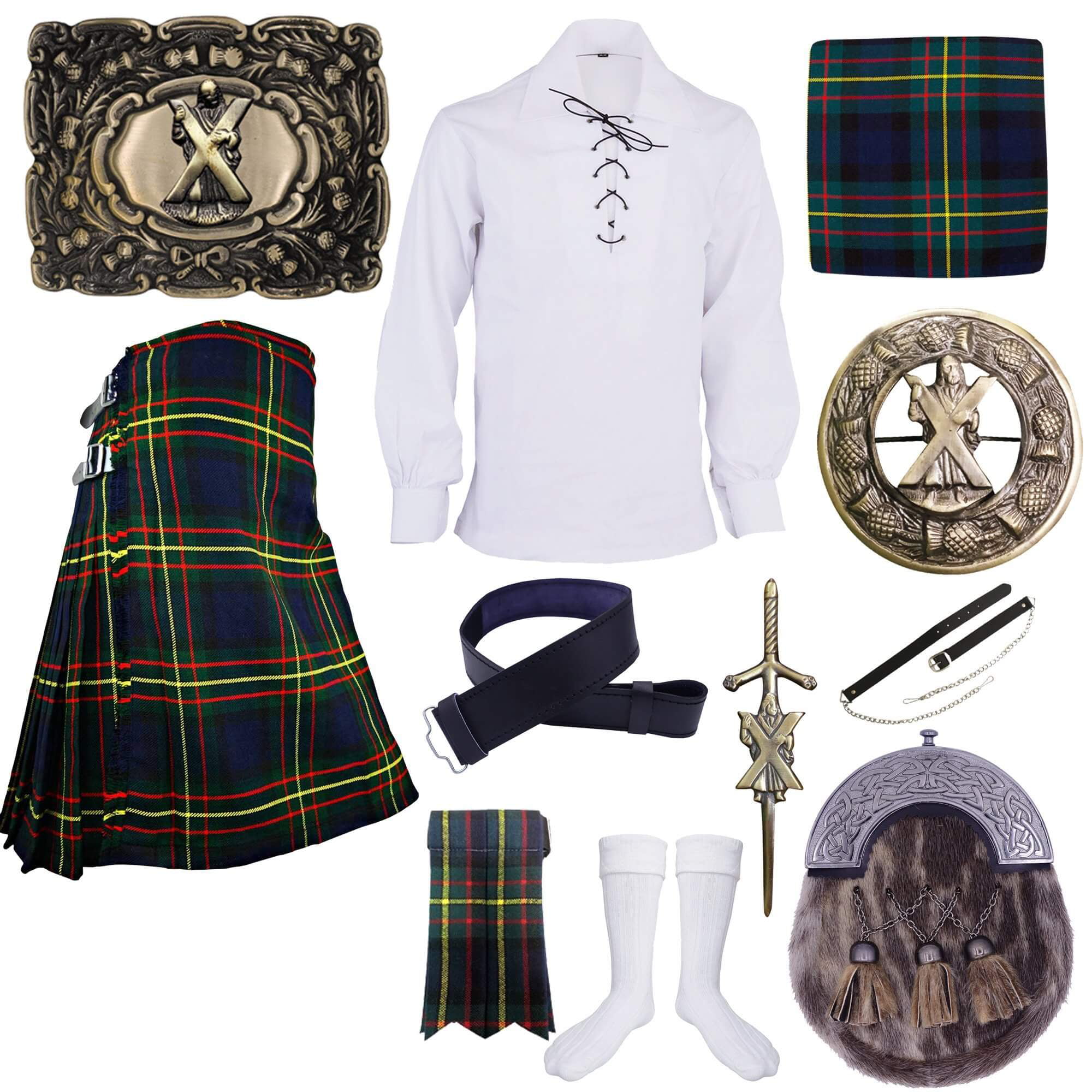 Traditional Scottish Kilt Fly Plaid Brooch St Andrew Antique Finish 3"/Celtic