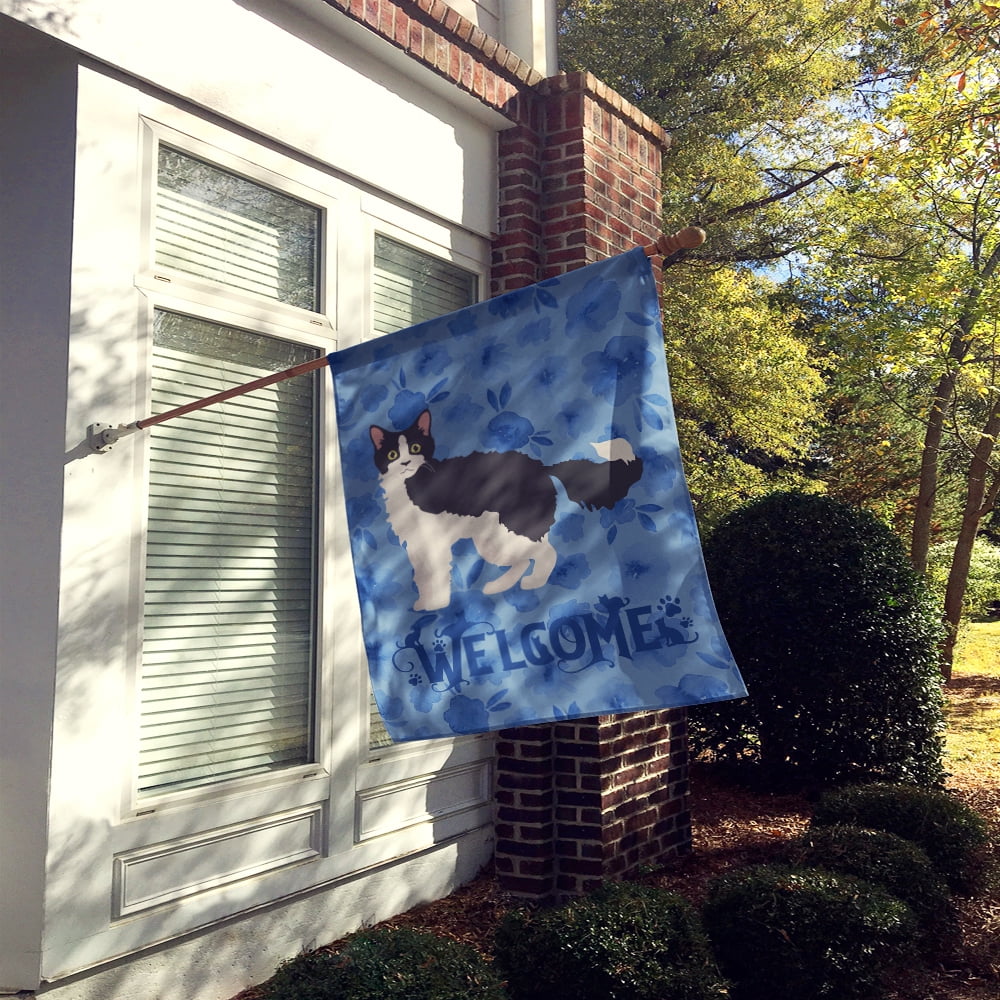 La Perm #1 Cat Welcome Flag Canvas House Size