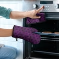 thumbnail image 2 of Purple Gothic Floral Pattern Kitchen Oven Mitt and Pot Holder Sets 2 Pcs for Baking, Cooking and Grilling, Heat Resistant Up To 392 °F, 2 of 7