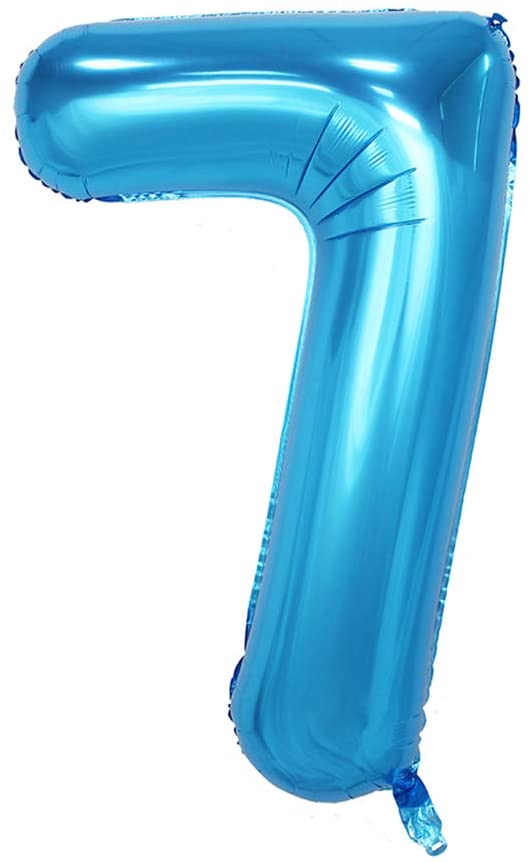 7 Number Balloon Blue Big Number Balloons 40 Inch kit for Happy