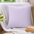 thumbnail image 3 of Pillow Covers 18x18 Set of 2, Purple White Stripe Throw Pillow Covers Decorative Couch Cushion Cover, Modern Minimalist Geometric Striped Microfiber Soft Pillowcases for Bedroom Living Room Sofa, 3 of 9