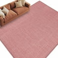 thumbnail image 2 of Peach Pink 6x9 Area Rugs, Farmhouse Burlap Solid Pink Color Modern Linen Texture Non-Skid Rubber Backing Large Rectangle Rugs - Living Room Bedroom Home Office, Indoor Floor Mat Carpets Washable Rug, 2 of 9