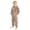 #01-Khaki, variant on Kids Hooded Jumpsuit Fuzzy Winter Onesie Romper Long Sleeve Zip-Front One Piece Sleepwear