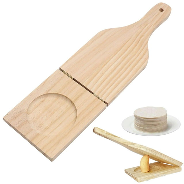 Dumpling Wrapper Press, Rice Dumpling Wrapper, Household Potato Dough Mold, Wooden Kitchen Grinder Potato and Banana Masher Dumpling Multi Functional Kitchen Tool