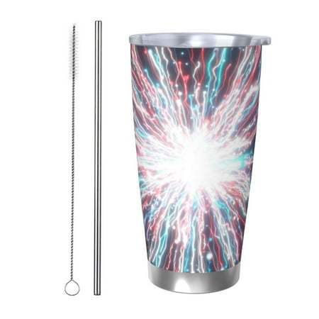 

Coaee Blue Swirl Fireworks for 20oz Insulated Kettle Water Bottle For Running Hiking Cycling Climbing Men S Woman Insulated Water Bottle-Straw Two-piece Set