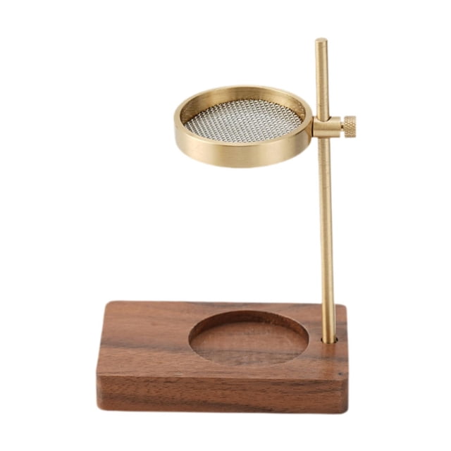 Incensario de alta calidad, fácil de limpiar, con fragancia, altura ajustable y calefacción para velas de té. Madera de nogal y latón
