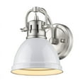 thumbnail image 2 of Golden Lighting Duncan PW Transitional Pewter Sconce 1 Light Incandescent White Shade Bath, 2 of 2
