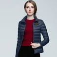 Women Warm Lightweight Jacket Hoodless Windproof Winter Coat With