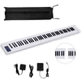 thumbnail image 1 of Gymax 2 in 1 Attachable Digital Piano Keyboard 88/44 Touch sensitive Key w/ MIDI White, 1 of 10