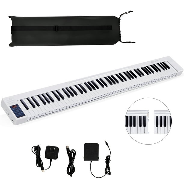 Theseus Snelkoppelingen uitlokken Gymax 2 in 1 Attachable Digital Piano Keyboard 88/44 Touch sensitive Key w/  MIDI White - Walmart.com