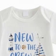 thumbnail image 6 of Newborn Baby Boy Summer Clothes Boys Cute Outfit New to The Crew Nautical Short Sleeve Romper and Pants Set, 6 of 6