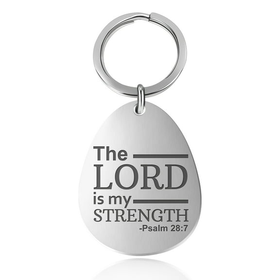 Divoti Christian Gifts Lord is My Strength Surgical Stainless Steel Pendant Keychain Key Tag