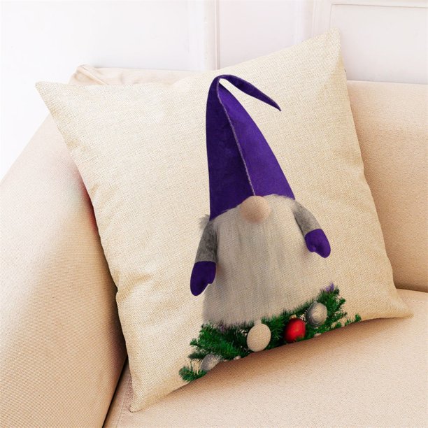 Gnome Christmas Tree Topper Pattern Throw Cushion Cover Home Decor