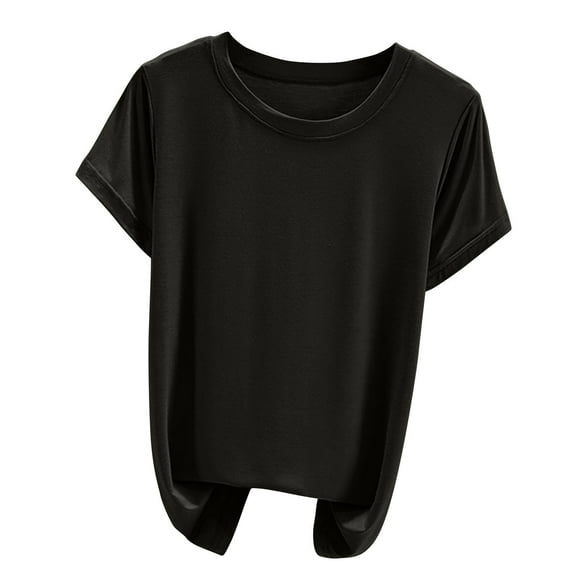 Xihbxyly Summer Tunic Tops for Women Womens Fashion Short Sleeve Crewneck Spring Summer Casual Loose T Shirts Tops Fashion Loose Fit Plus Size Tops